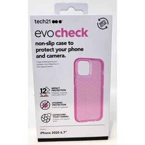 Tech21 Evo Check Super Slim Non-Slip Case for Apple iPhone 12 Pro Max 6.7" PINK